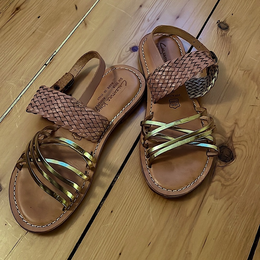 Authentic Italian leather sandals.